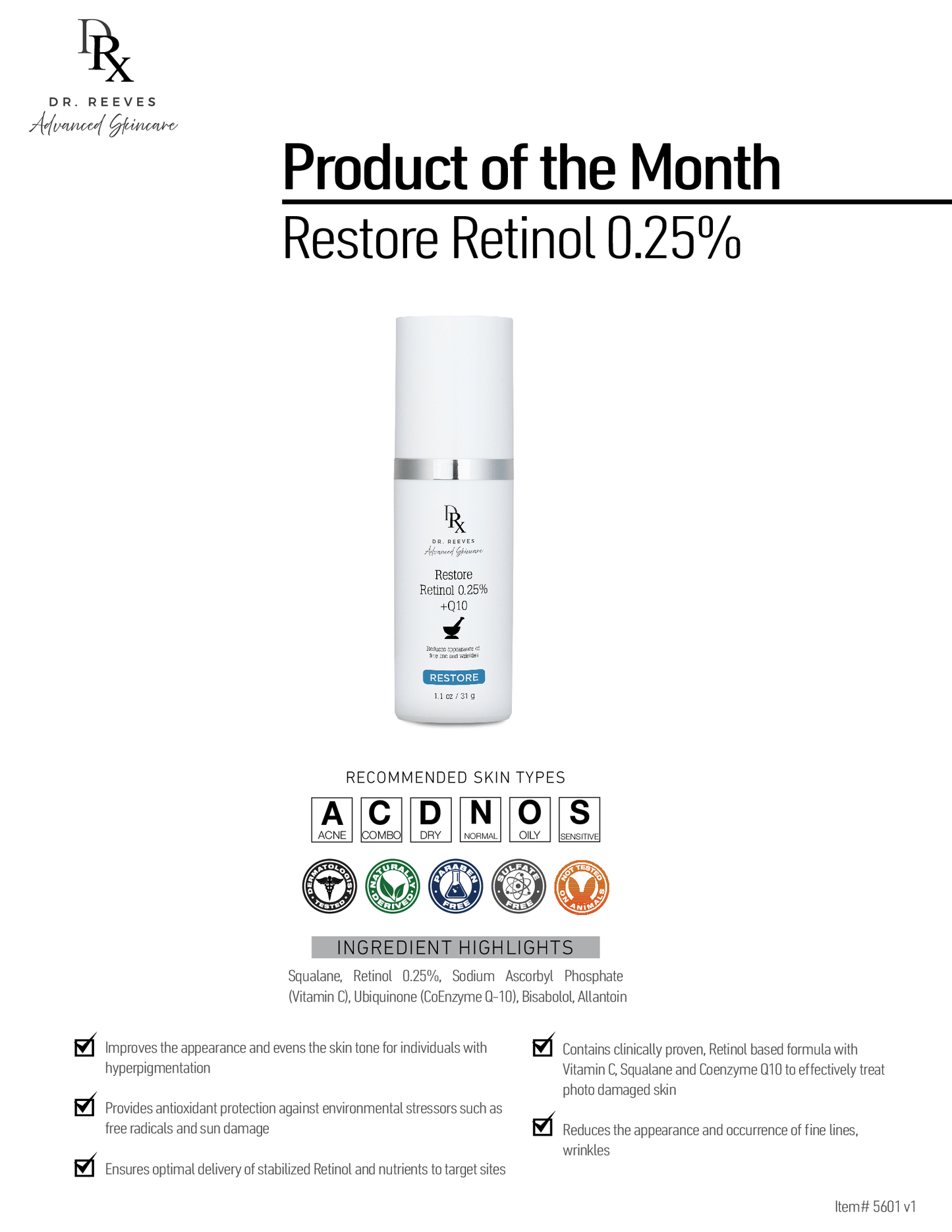 Restore Retinol 0.25%+Q10