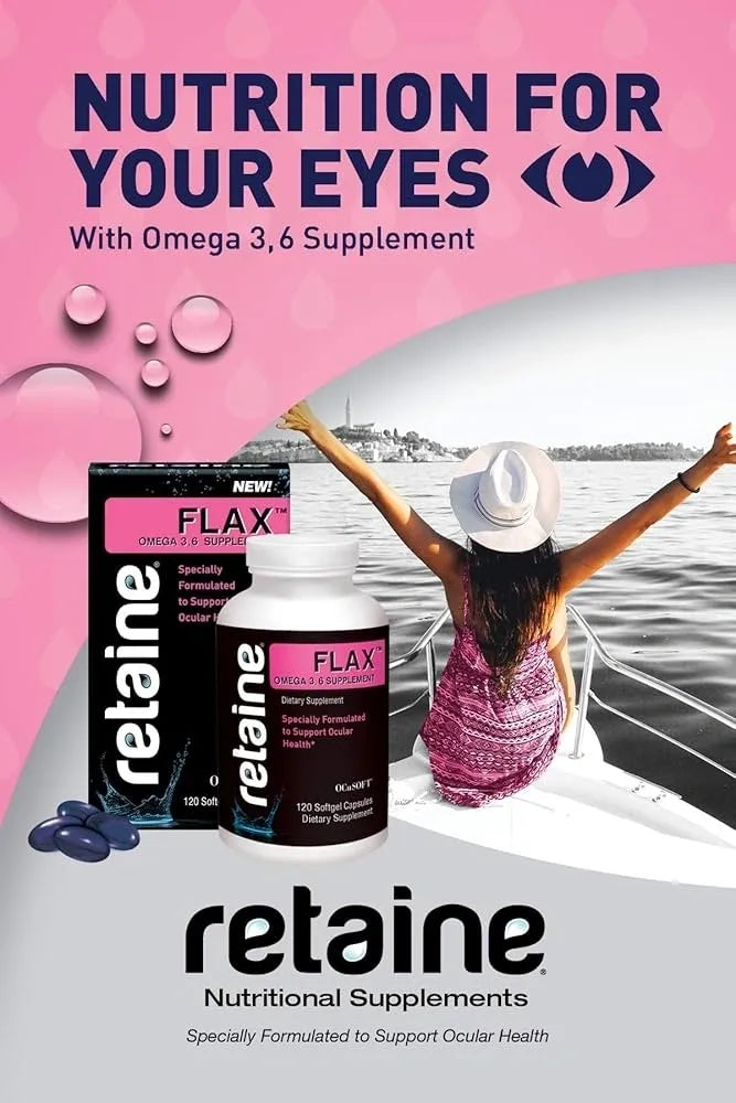 Retaine Flax Omega 3, 6 Supplement - 120 Softgel Capsules