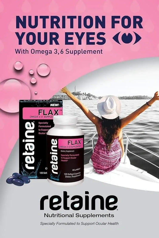Retaine Flax Omega 3, 6 Supplement - 120 Softgel Capsules