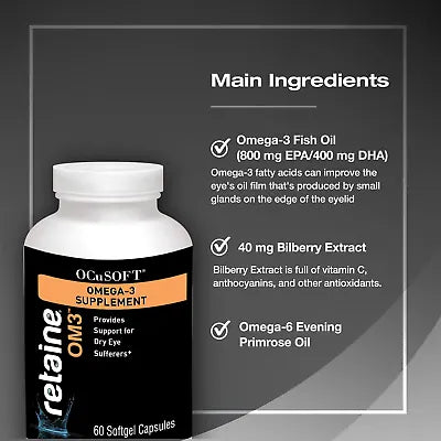 Retaine Om3 Nutritional Supplement - 60 Softgel Capsules